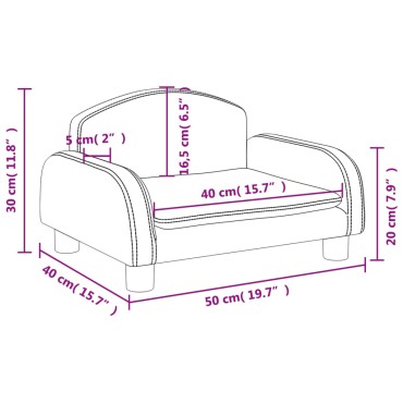 vidaXL Καναπές Παιδικός Καφέ 50x40x30cm από Συνθετικό Δέρμα 1 τεμ.