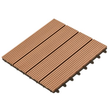 vidaXL Πλακάκια Deck 22 τεμ. Καφέ 30 x 30 εκ. 2 μ² από WPC