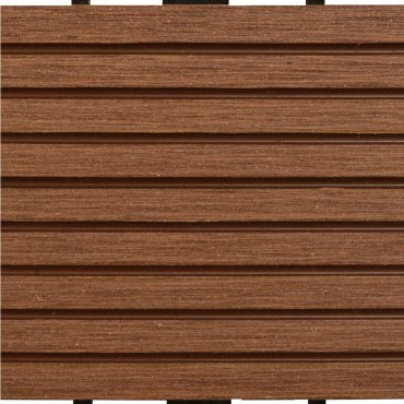 vidaXL Πλακάκια Deck 22 τεμ. Καφέ 30 x 30 εκ. 2 μ² από WPC