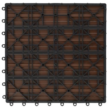 vidaXL Πλακάκια Deck 22 τεμ. Καφέ 30 x 30 εκ. 2 μ² από WPC