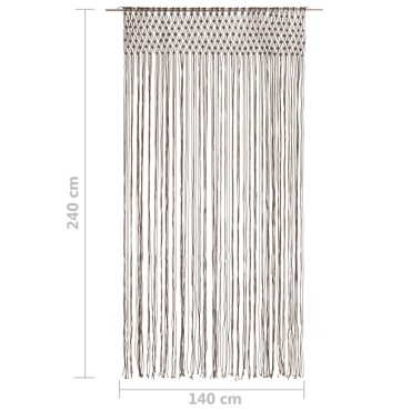 vidaXL Κουρτίνα Μακραμέ Taupe 140x240cm Βαμβακερή