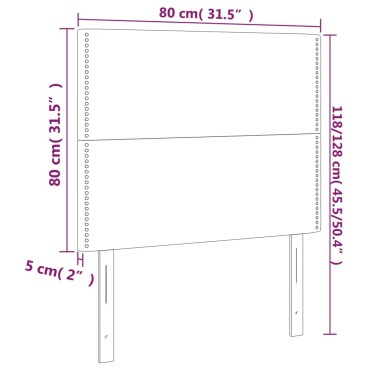 vidaXL Κεφαλάρια Κρεβατιού 2 τεμ. Σκ. Μπλε 80x5x78/88cm Βελούδινο