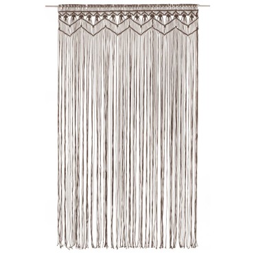 vidaXL Κουρτίνα Μακραμέ Taupe 140 x 240 εκ. Βαμβακερή