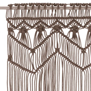 vidaXL Κουρτίνα Μακραμέ Taupe 140x240cm Βαμβακερή