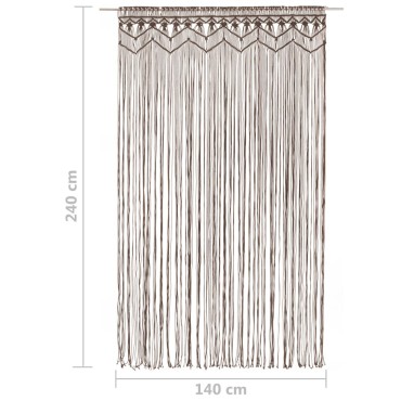 vidaXL Κουρτίνα Μακραμέ Taupe 140x240cm Βαμβακερή
