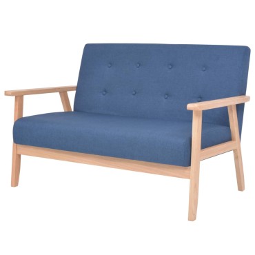 vidaXL Σετ Σαλονιού 2 τεμ. Μπλε Υφασμάτινο 64,5x67x73,5cm  Διθέσιος