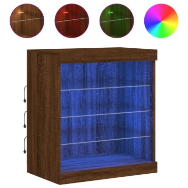 vidaXL Ντουλάπι με LED Καφέ Δρυς 60,5x37x67cm 1 τεμ.