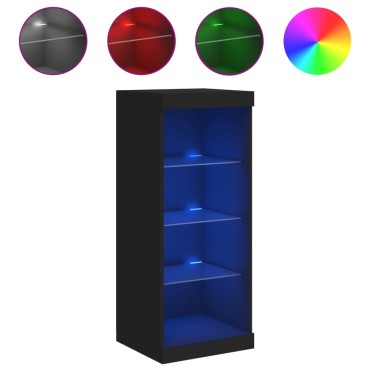 vidaXL Μπουφές με Φώτα LED Μαύρος 41x37x100cm 1 τεμ.