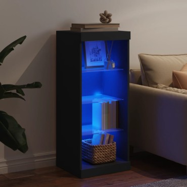 vidaXL Μπουφές με Φώτα LED Μαύρος 41x37x100cm 1 τεμ.