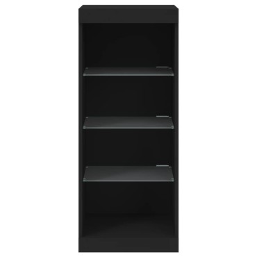 vidaXL Μπουφές με Φώτα LED Μαύρος 41x37x100cm 1 τεμ.