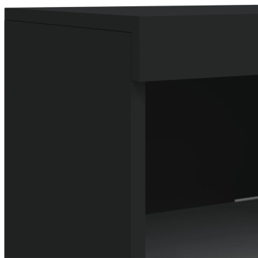 vidaXL Μπουφές με Φώτα LED Μαύρος 41x37x100cm 1 τεμ.