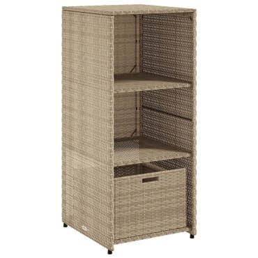 vidaXL Ντουλάπι Αποθήκευσης Κήπου Beige 50x55x115cm Συνθετικό Ρατάν