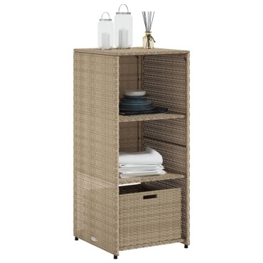 vidaXL Ντουλάπι Αποθήκευσης Κήπου Beige 50x55x115cm Συνθετικό Ρατάν