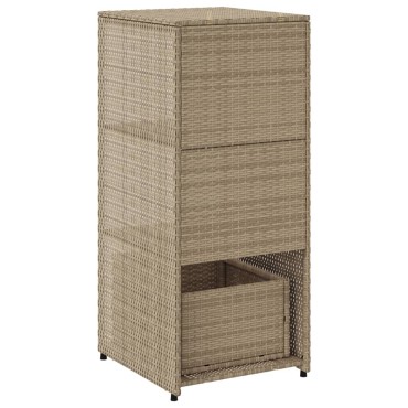 vidaXL Ντουλάπι Αποθήκευσης Κήπου Beige 50x55x115cm Συνθετικό Ρατάν