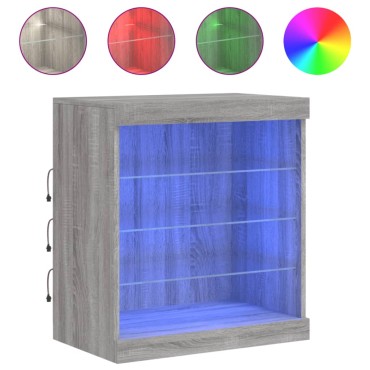 vidaXL Μπουφές με LED Γκρι Sonoma 60,5x37x67cm 1 τεμ.