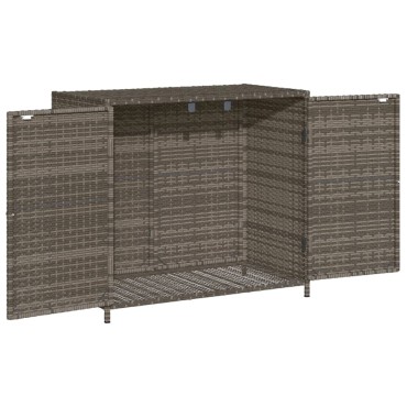 vidaXL Ντουλάπι Αποθήκευσης Κήπου Γκρι 83x45x76cm από Συνθ. Ρατάν