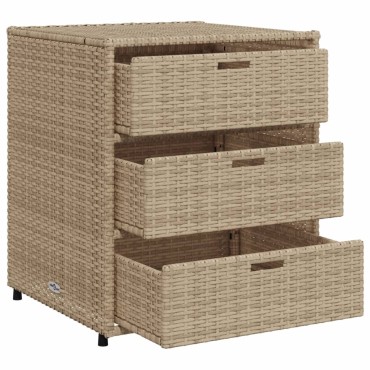 vidaXL Ντουλάπι Αποθήκευσης Κήπου Beige 55x59x69cm Συνθετικό Ρατάν
