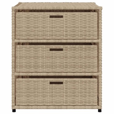 vidaXL Ντουλάπι Αποθήκευσης Κήπου Beige 55x59x69cm Συνθετικό Ρατάν