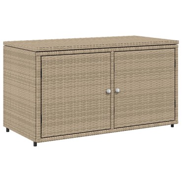 vidaXL Ντουλάπι Αποθήκευσης Κήπου Beige 110x55x60,5cm Συνθετικό Ρατάν