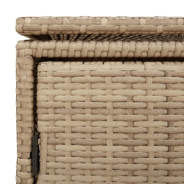 vidaXL Ντουλάπι Αποθήκευσης Κήπου Beige 110x55x60,5cm Συνθετικό Ρατάν