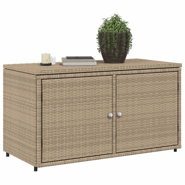 vidaXL Ντουλάπι Αποθήκευσης Κήπου Beige 110x55x60,5cm Συνθετικό Ρατάν