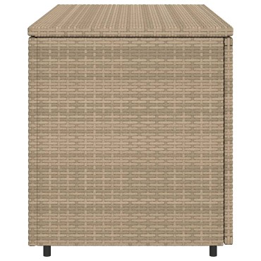vidaXL Ντουλάπι Αποθήκευσης Κήπου Beige 110x55x60,5cm Συνθετικό Ρατάν