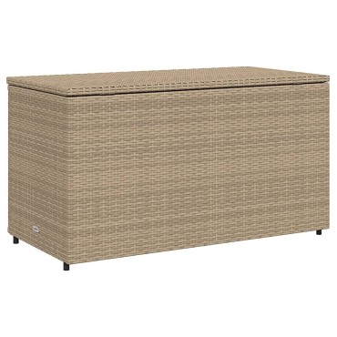 vidaXL Ντουλάπι Αποθήκευσης Κήπου Beige 110x55x60,5cm Συνθετικό Ρατάν