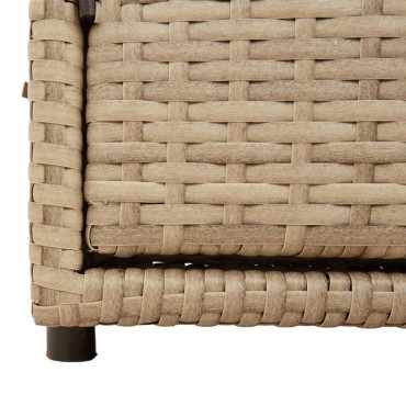 vidaXL Ντουλάπι Αποθήκευσης Κήπου Beige 110x55x60,5cm Συνθετικό Ρατάν