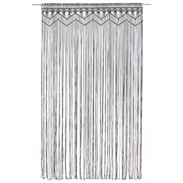 vidaXL Κουρτίνα Μακραμέ Ανθρακί 140x240cm Βαμβακερή