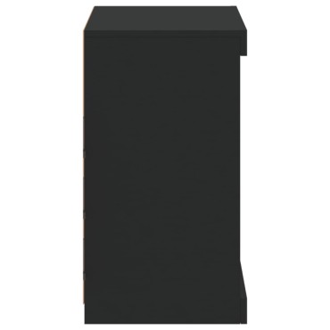 vidaXL Μπουφές με LED Μαύρος 60,5x37x67cm 1 τεμ.