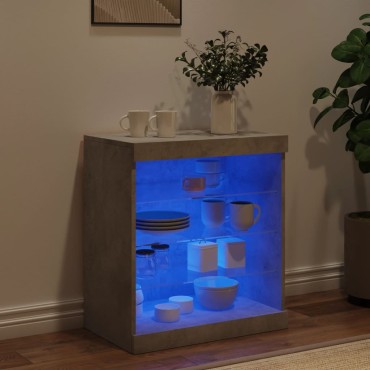 vidaXL Ντουλάπι με LED Γκρι Σκυροδέματος 60,5x37x67cm 1 τεμ.