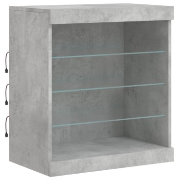 vidaXL Ντουλάπι με LED Γκρι Σκυροδέματος 60,5x37x67cm 1 τεμ.