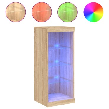 vidaXL Μπουφές με Φώτα LED Sonoma Δρυς 41x37x100cm 1 τεμ.