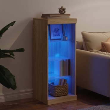 vidaXL Μπουφές με Φώτα LED Sonoma Δρυς 41x37x100cm 1 τεμ.