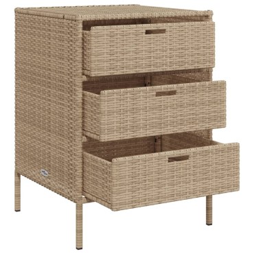 vidaXL Ντουλάπι Αποθήκευσης Κήπου Beige 55x59x80cm Συνθετικό Ρατάν