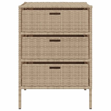 vidaXL Ντουλάπι Αποθήκευσης Κήπου Beige 55x59x80cm Συνθετικό Ρατάν
