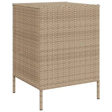 vidaXL Ντουλάπι Αποθήκευσης Κήπου Beige 55x59x80cm Συνθετικό Ρατάν