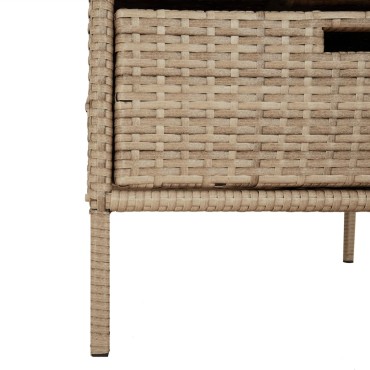 vidaXL Ντουλάπι Αποθήκευσης Κήπου Beige 55x59x80cm Συνθετικό Ρατάν