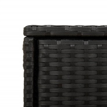 vidaXL Ντουλάπι Αποθήκευσης Κήπου Μαύρο 105x55x113cm από Συνθ. Ρατάν