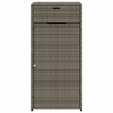 vidaXL Ντουλάπι Αποθήκευσης Κήπου Γκρι 55x55x111cm Συνθετικό Ρατάν