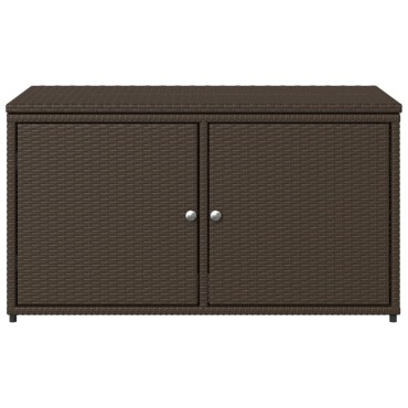 vidaXL Ντουλάπι Αποθήκευσης Κήπου Καφέ 110x55x60,5cm Συνθετικό Ρατάν