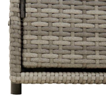 vidaXL Ντουλάπι Αποθήκευσης Κήπου Γκρι 110x55,5x60,5cm Συνθ. Ρατάν