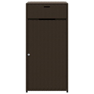 vidaXL Ντουλάπι Αποθήκευσης Κήπου Καφέ 55x55x111cm Συνθετικό Ρατάν