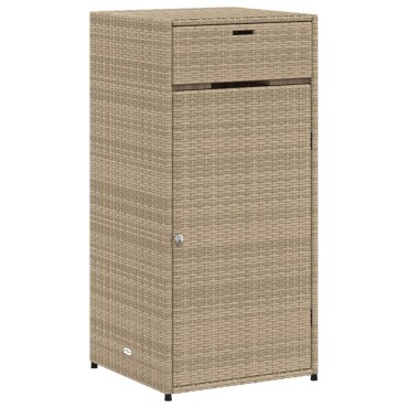 vidaXL Ντουλάπι Αποθήκευσης Κήπου Beige 55x55x111cm Συνθετικό Ρατάν