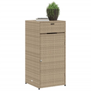 vidaXL Ντουλάπι Αποθήκευσης Κήπου Beige 55x55x111cm Συνθετικό Ρατάν