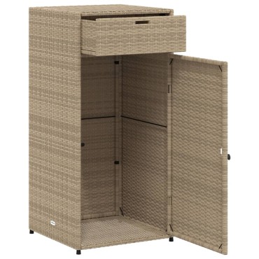 vidaXL Ντουλάπι Αποθήκευσης Κήπου Beige 55x55x111cm Συνθετικό Ρατάν