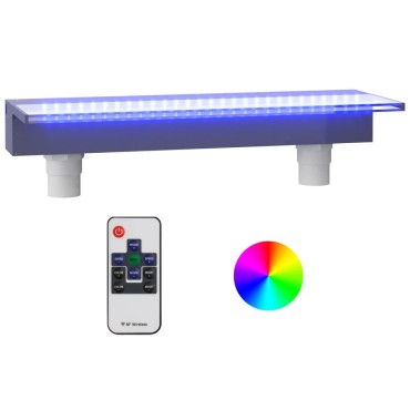 vidaXL Σιντριβάνι Καταρράκτης Πισίνας με RGB LED 60 εκ. Ακρυλικό