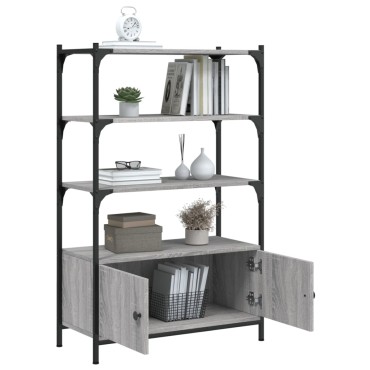 vidaXL Βιβλιοθήκη 3 Επιπέδων Γκρι Sonoma 70x30x109,5cm Επεξεργ. Ξύλο 1 τεμ.