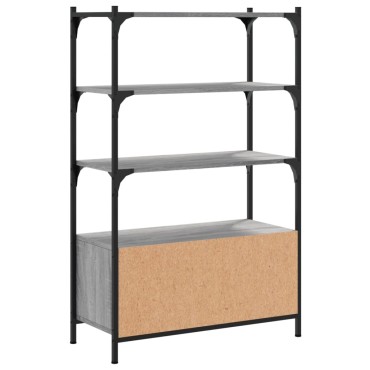vidaXL Βιβλιοθήκη 3 Επιπέδων Γκρι Sonoma 70x30x109,5cm Επεξεργ. Ξύλο 1 τεμ.