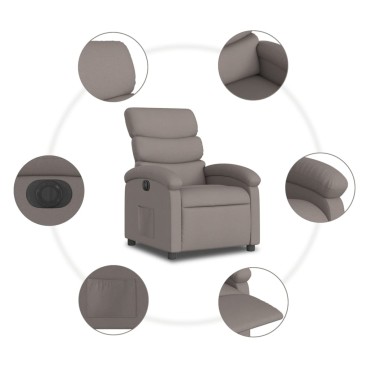 vidaXL Πολυθρόνα Ανακλινόμενη Ηλεκτρική Taupe Υφασμάτινη 70x92x99,5cm 1 τεμ.